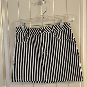 Native Daughter Black & White Striped Mini Skirt